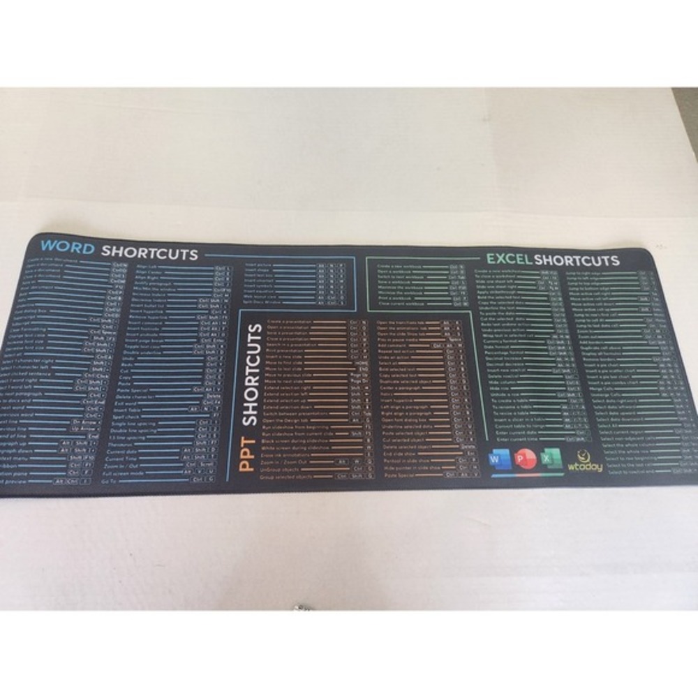 Word Powerpoint Excel Shortcuts Mouse Pad Large Desk Mat New